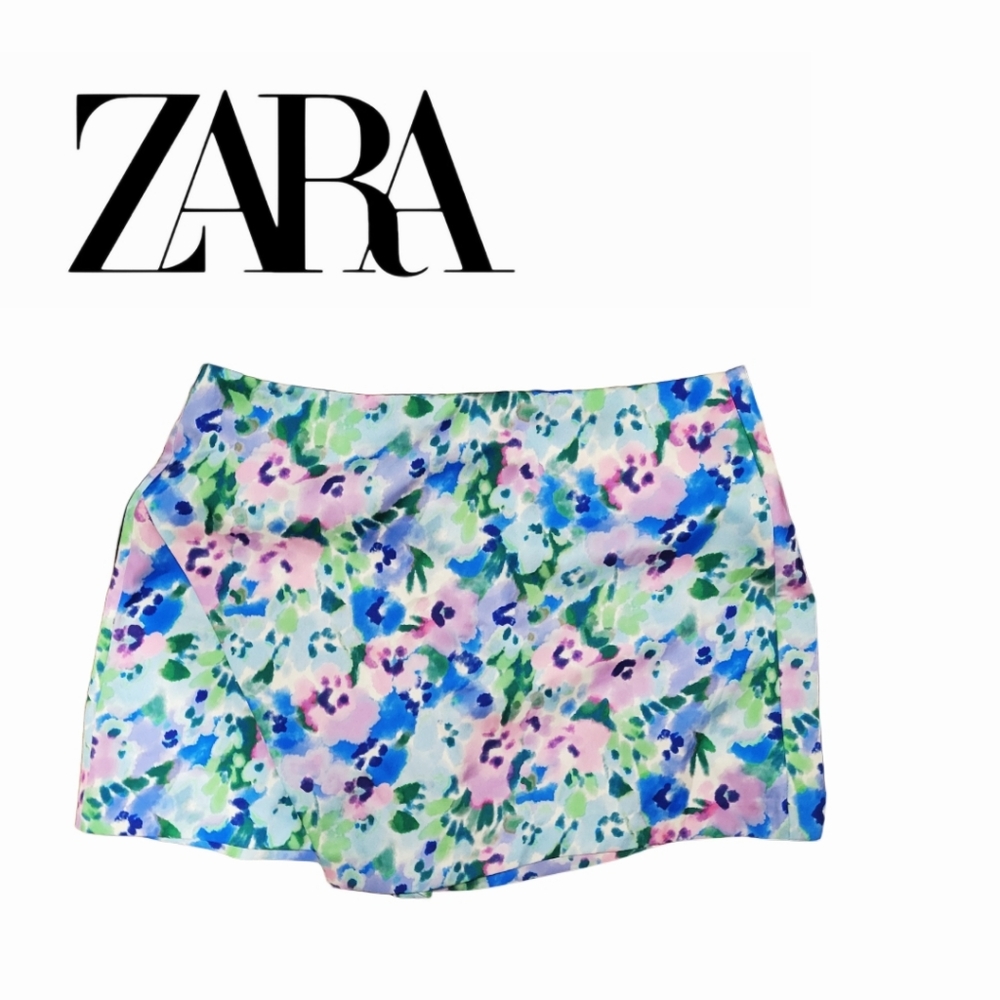 ZARA Floral Print Women's Skirt skort L W-30"
